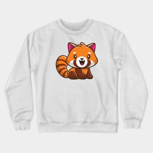 Cute Red Panda Sitting Cartoon Crewneck Sweatshirt